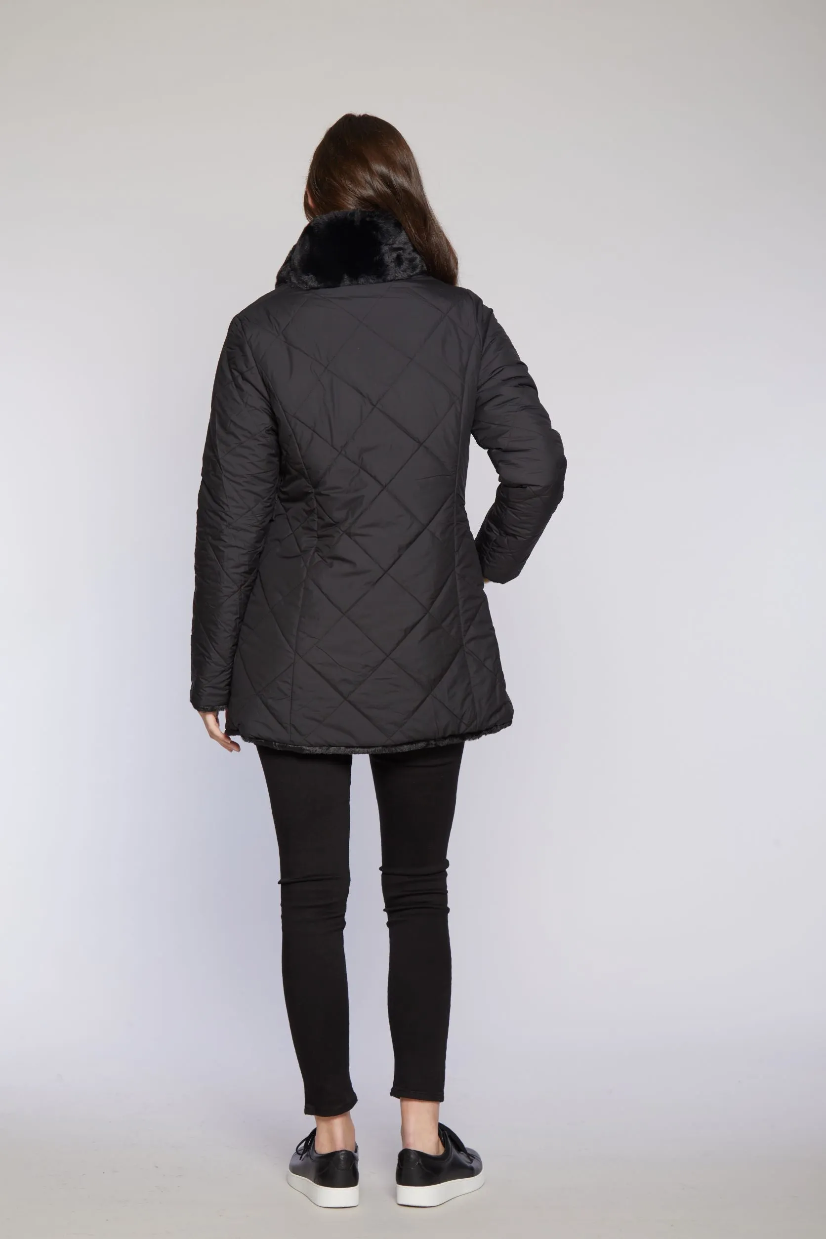 #1181 Fabulous Faux Reversible Puffer 1/2 price $195