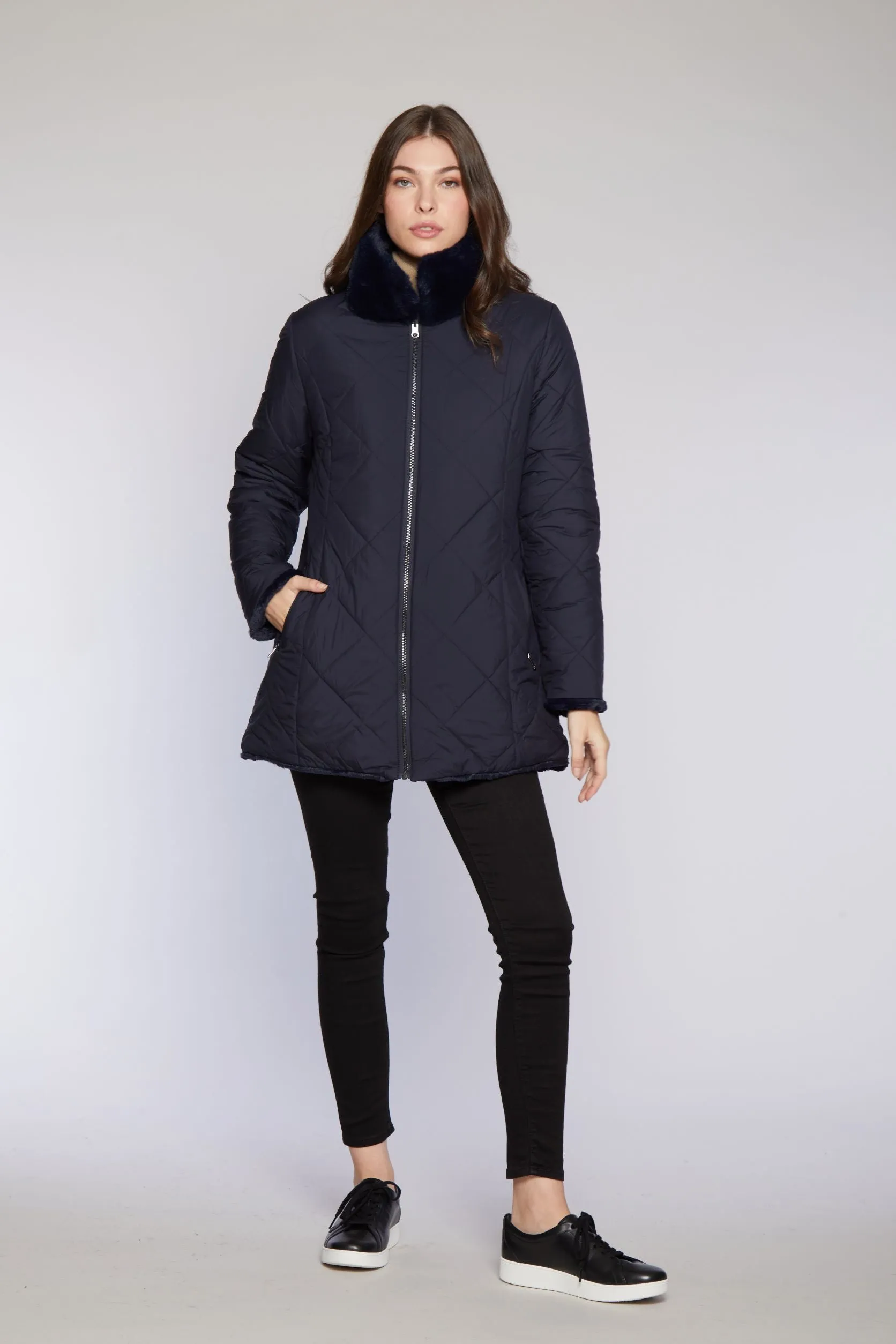 #1181 Fabulous Faux Reversible Puffer 1/2 price $195