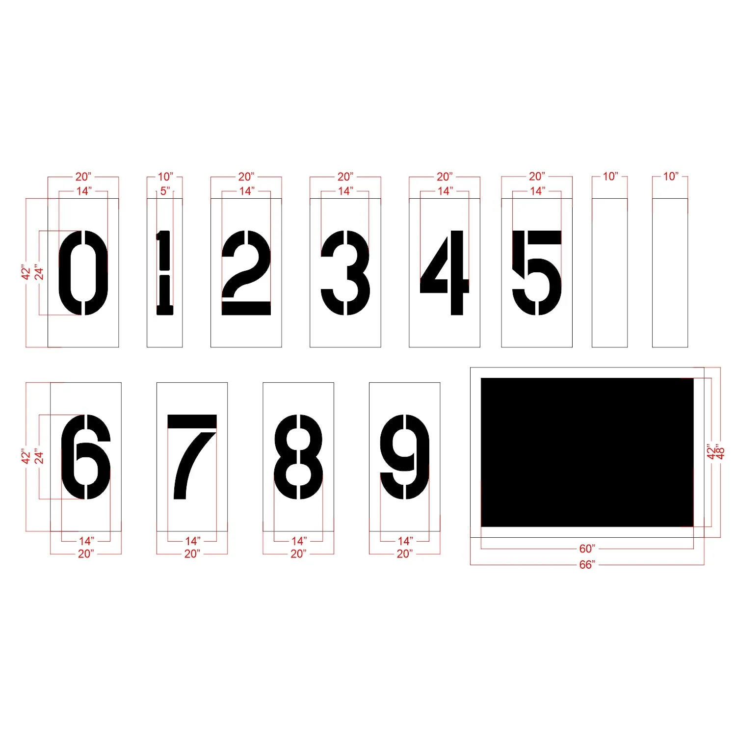 24" Amazon Number Kit Stencil