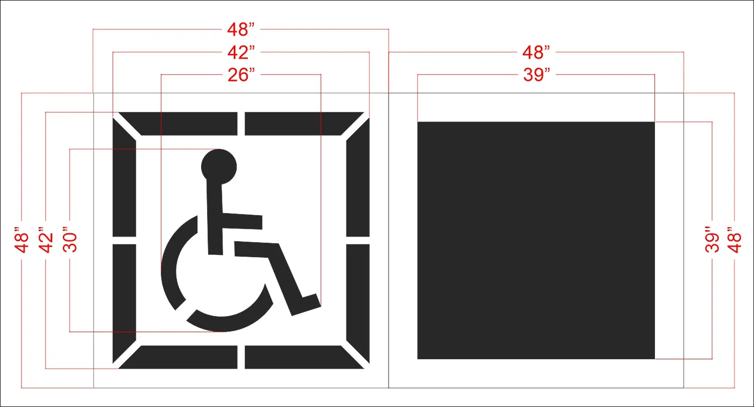 30" Handicap Stencil w/ Backgound