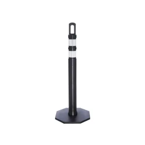 42" JBC Safety Arch Top Traffic Delineator Post Kit - Black Post   8 LBS Base