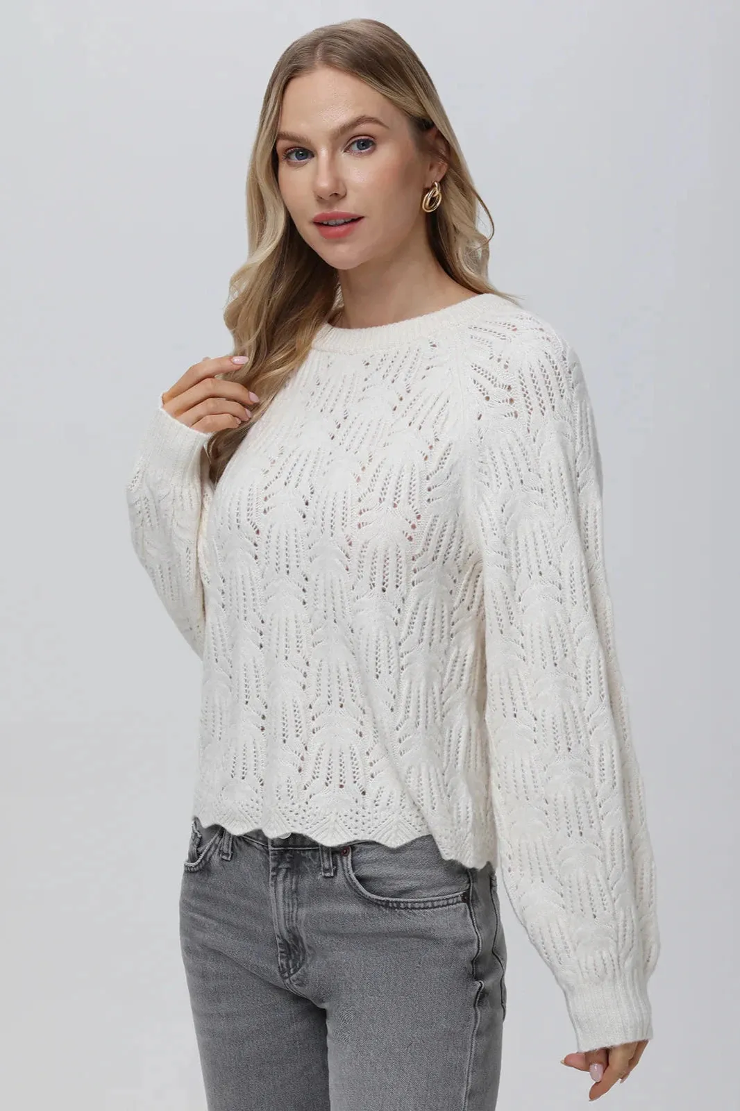 525 America Athena Crochet Pullover