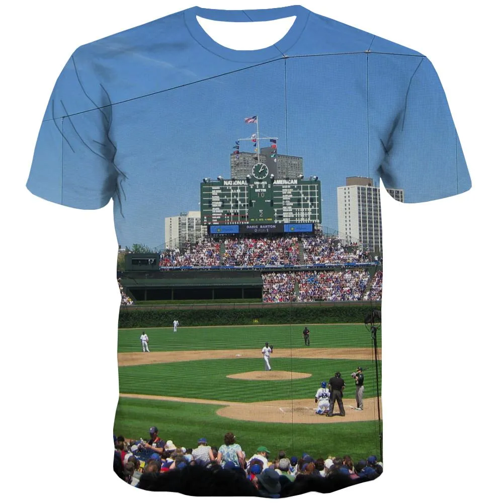 Baseball T shirts Men Stadium T-shirts Graphic Game T shirts Funny White Tshirt Anime