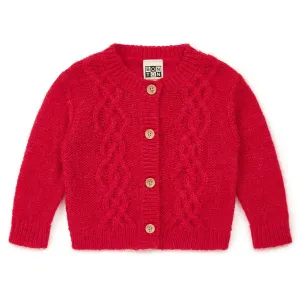 Bernard Mini Red Baby Cardigan  - FINAL SALE