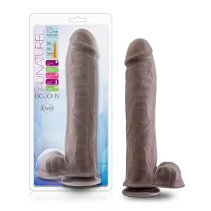 Blush Au Naturel Big John 11.5 in. Posable Dual Density Dildo with Balls & Suction Cup Brown