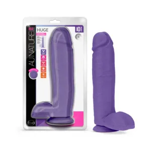 Blush Au Naturel Bold Huge 10 in. Posable Dual Density Dildo with Balls & Suction Cup Purple