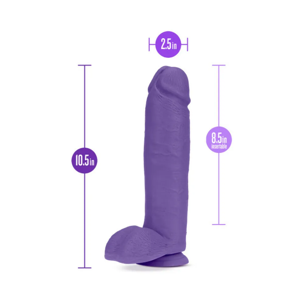 Blush Au Naturel Bold Huge 10 in. Posable Dual Density Dildo with Balls & Suction Cup Purple