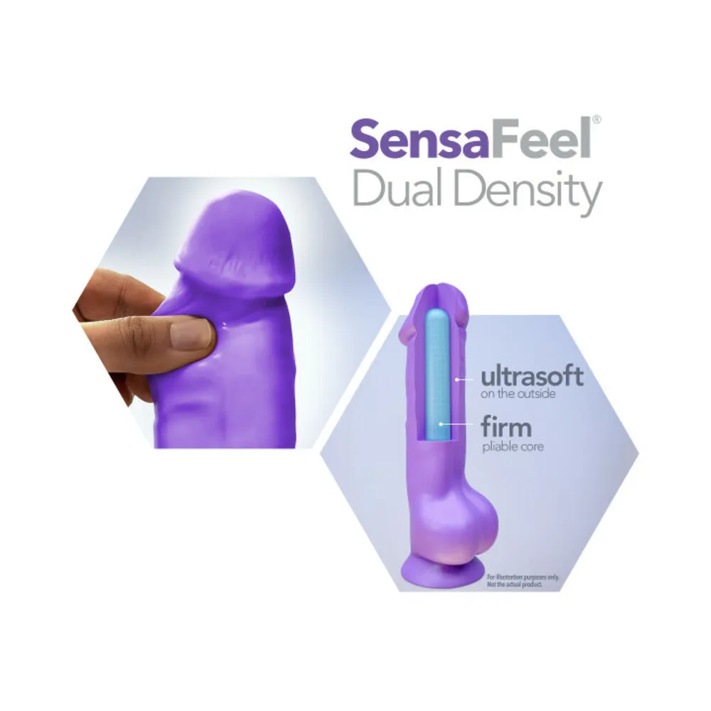 Blush Au Naturel Bold Huge 10 in. Posable Dual Density Dildo with Balls & Suction Cup Purple