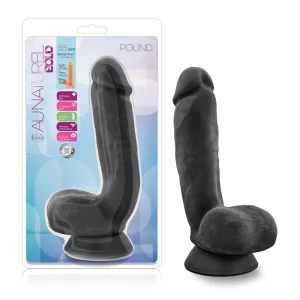 Blush Au Naturel Bold Pound 8.5 in. Posable Dual Density Dildo with Balls & Suction Cup Black