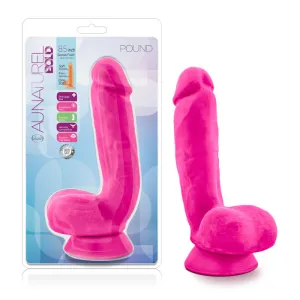 Blush Au Naturel Bold Pound 8.5 in. Posable Dual Density Dildo with Balls & Suction Cup Pink