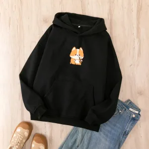 Boba Lovin Corgi Oversized Soft Hoodies