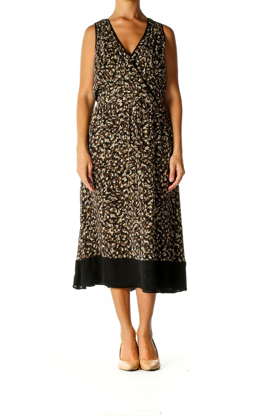 Brown Casual Day A-Line Dress