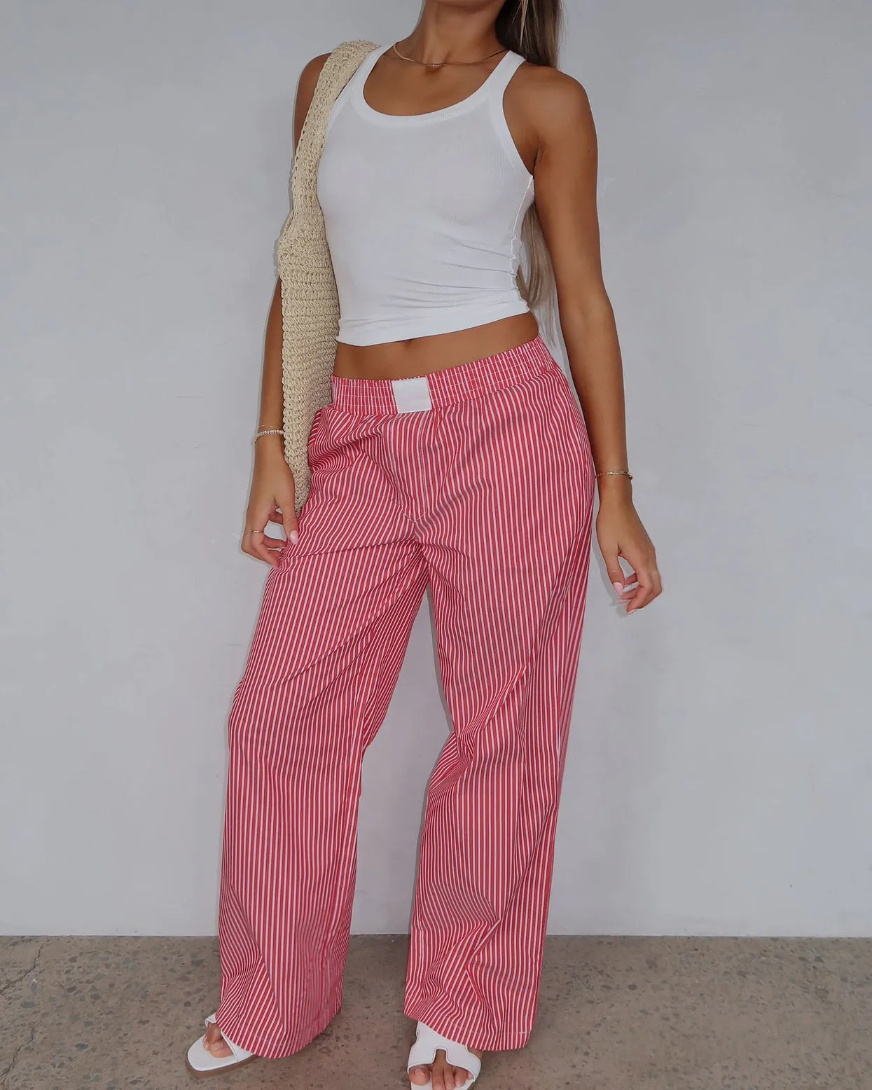 Casual Simple Striped Trousers