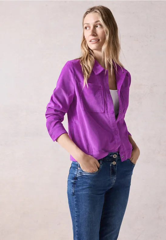 Cecil short cord jacket in Iced Violet 212236