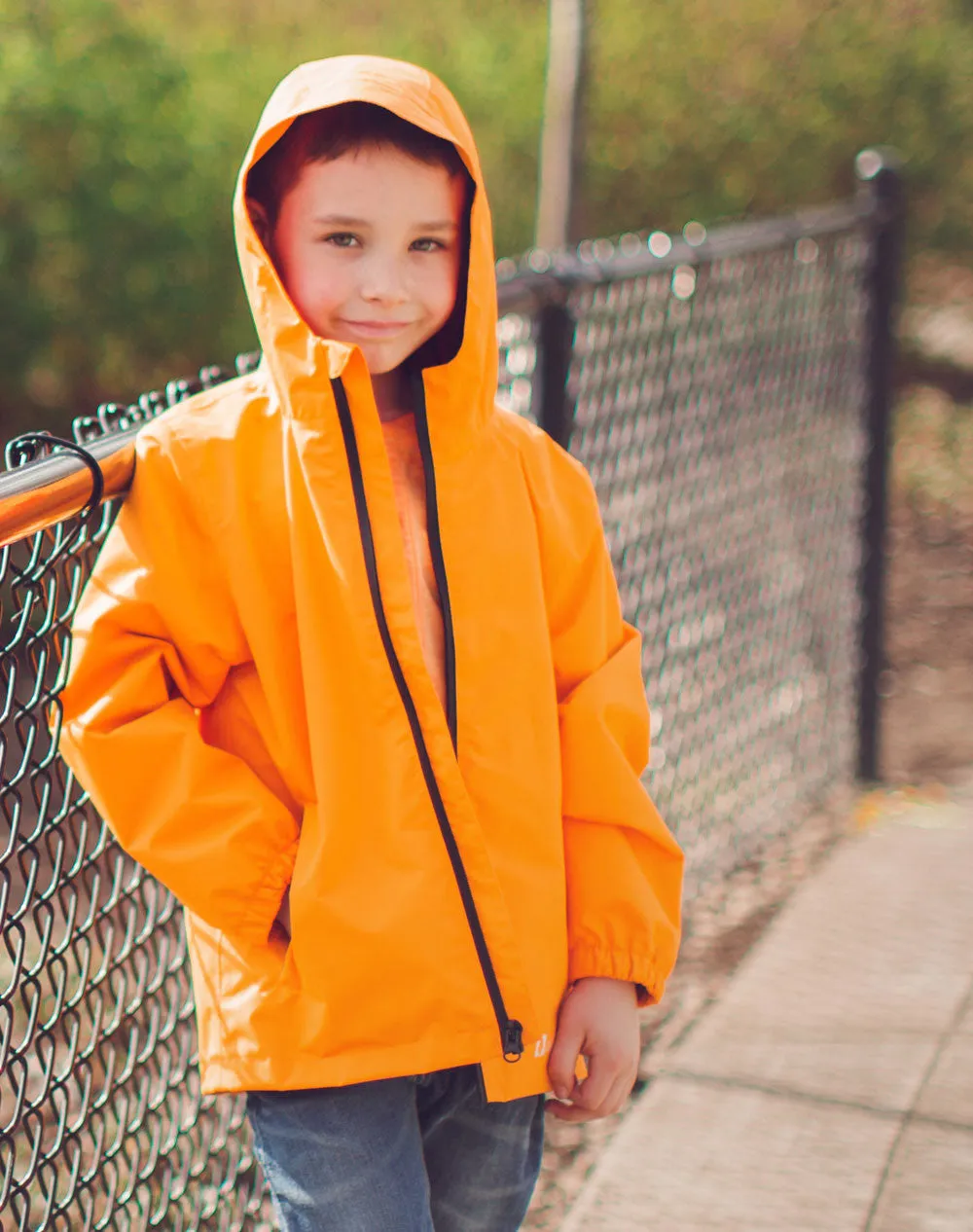 Children's Waterproof Shell Jacket, Lava Orange