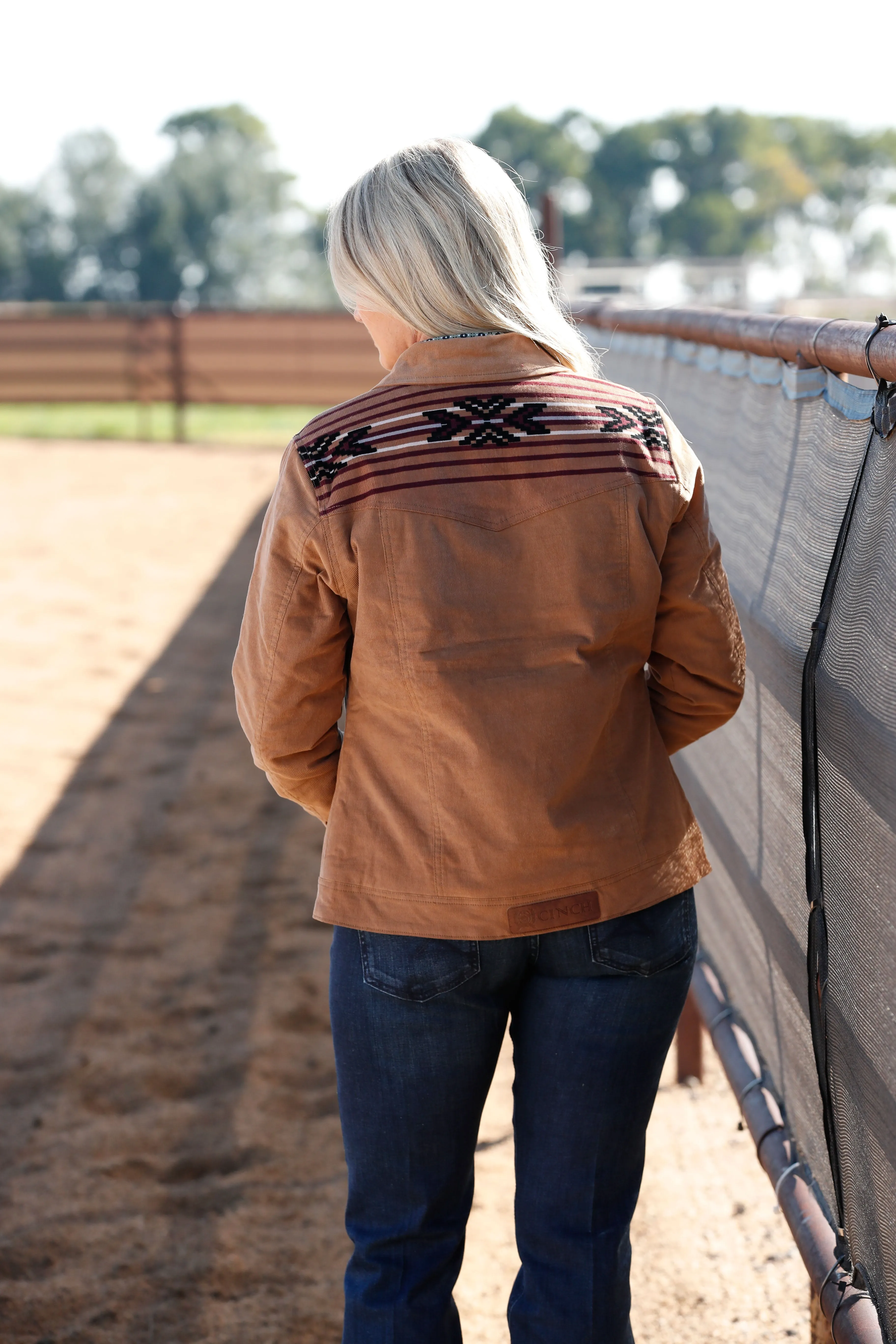 Cinch Women's Brown Corduroy Trucker Jacket