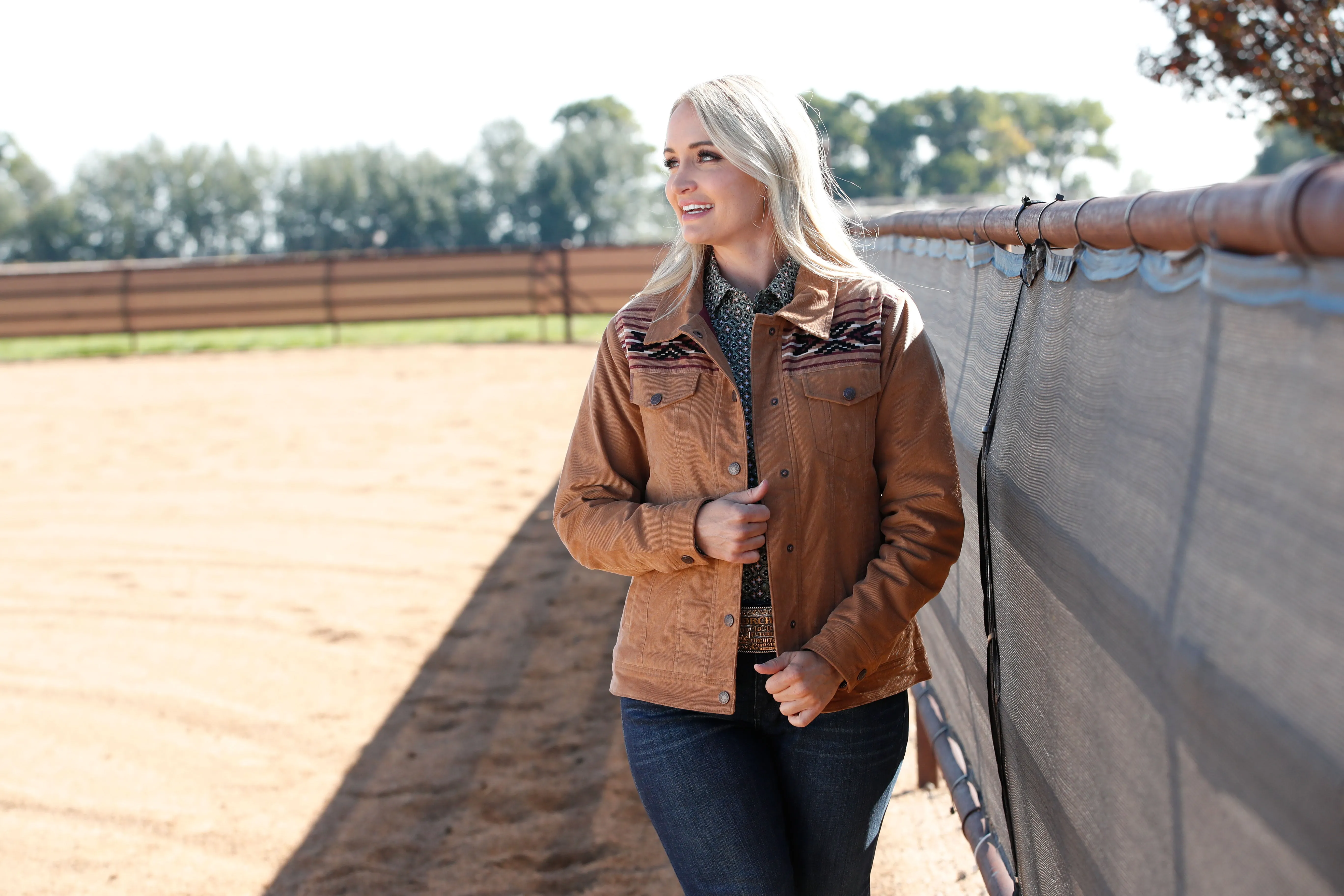 Cinch Women's Brown Corduroy Trucker Jacket