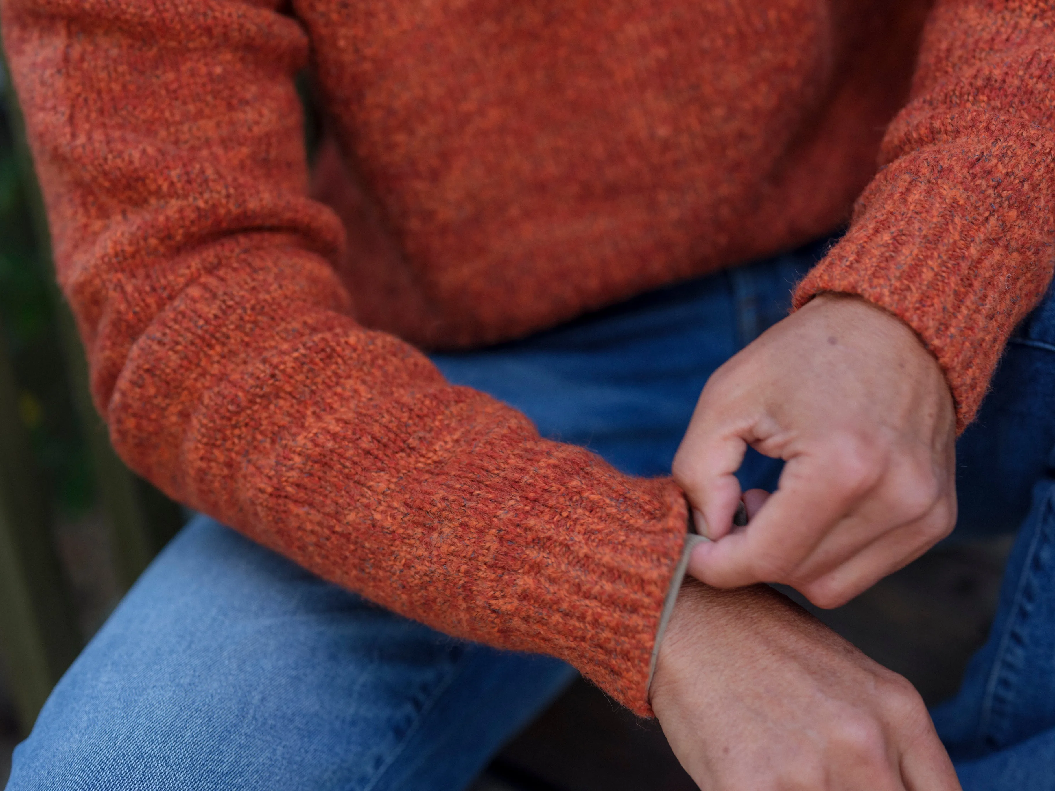 Collegiate Melange Sweater Crew - Burnt Orange