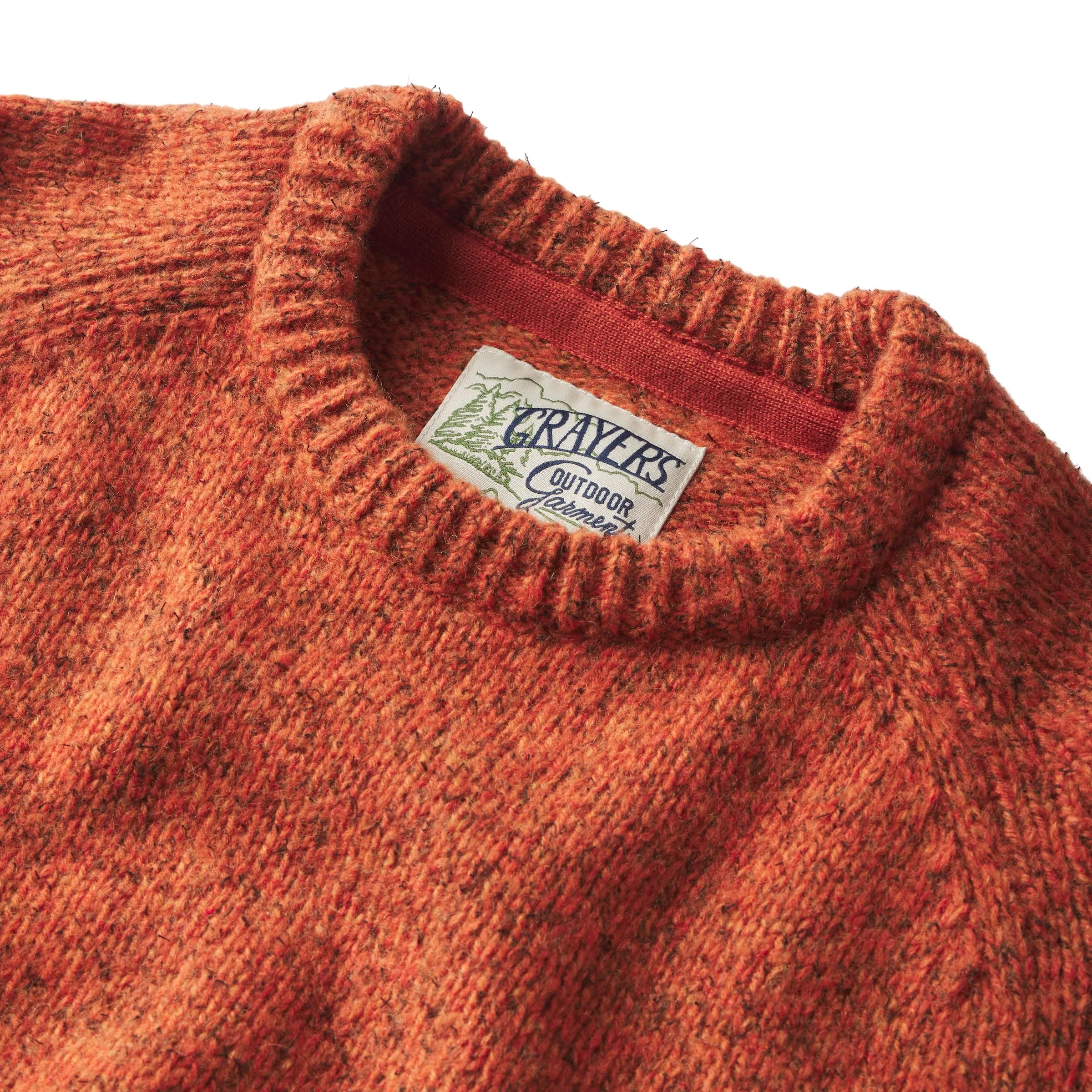 Collegiate Melange Sweater Crew - Burnt Orange