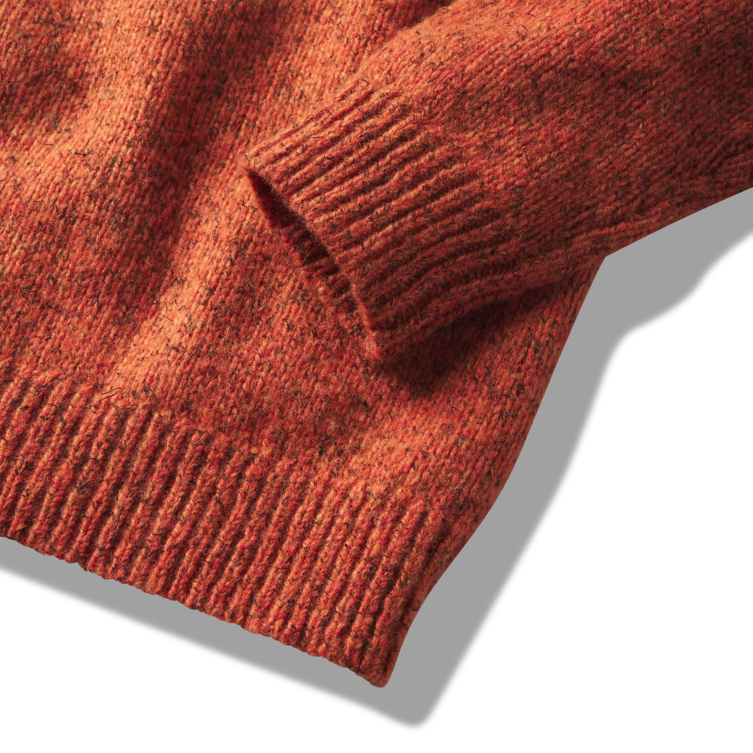 Collegiate Melange Sweater Crew - Burnt Orange