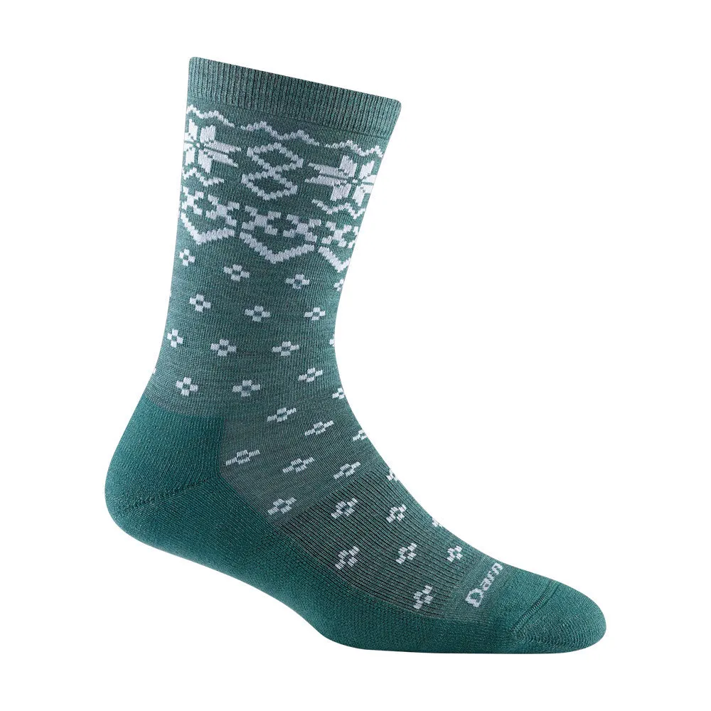 DARN TOUGH SHETLAND CREW SOCKS TEAL - WOMENS