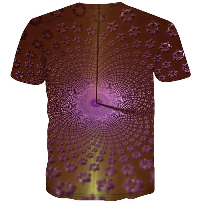 Dizziness T shirts Men Abstract Tshirt Anime Psychedelic Tshirts Casual Street T shirts Funny Purple T-shirts 3d