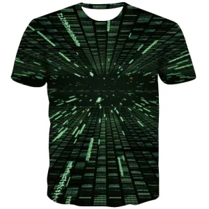 Dizziness T shirts Men Technology T-shirts 3d Metal Tshirt Printed Black T-shirts Graphic