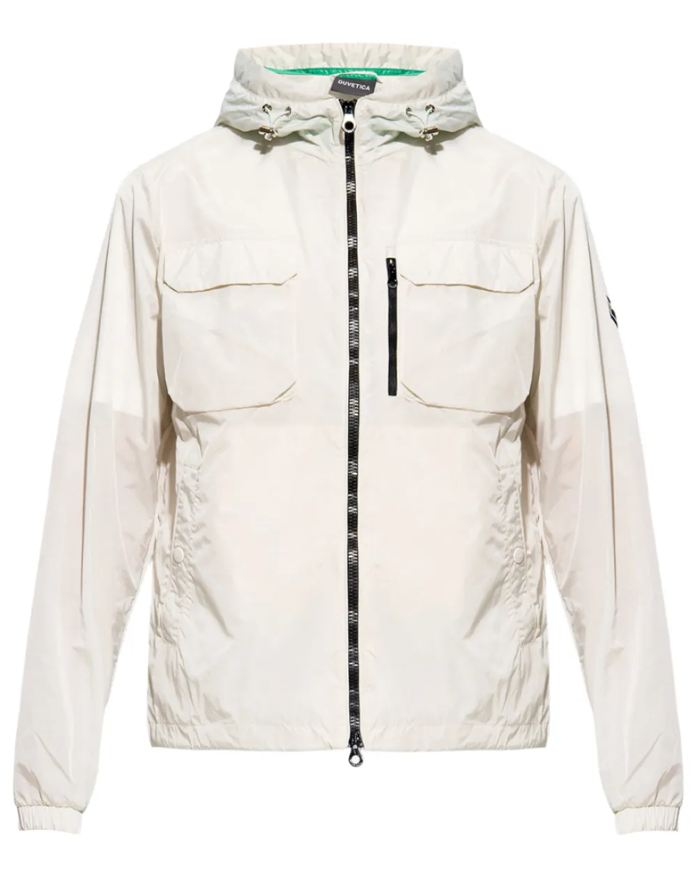 Duvetica New Mens Hooded White Windbreaker Zip Up Jacket