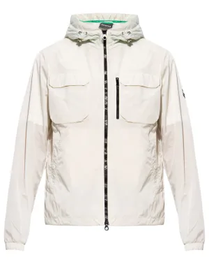 Duvetica New Mens Hooded White Windbreaker Zip Up Jacket