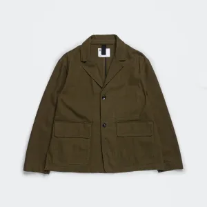 Flap Pocket Blazer - Cotton Wool Drill Moss