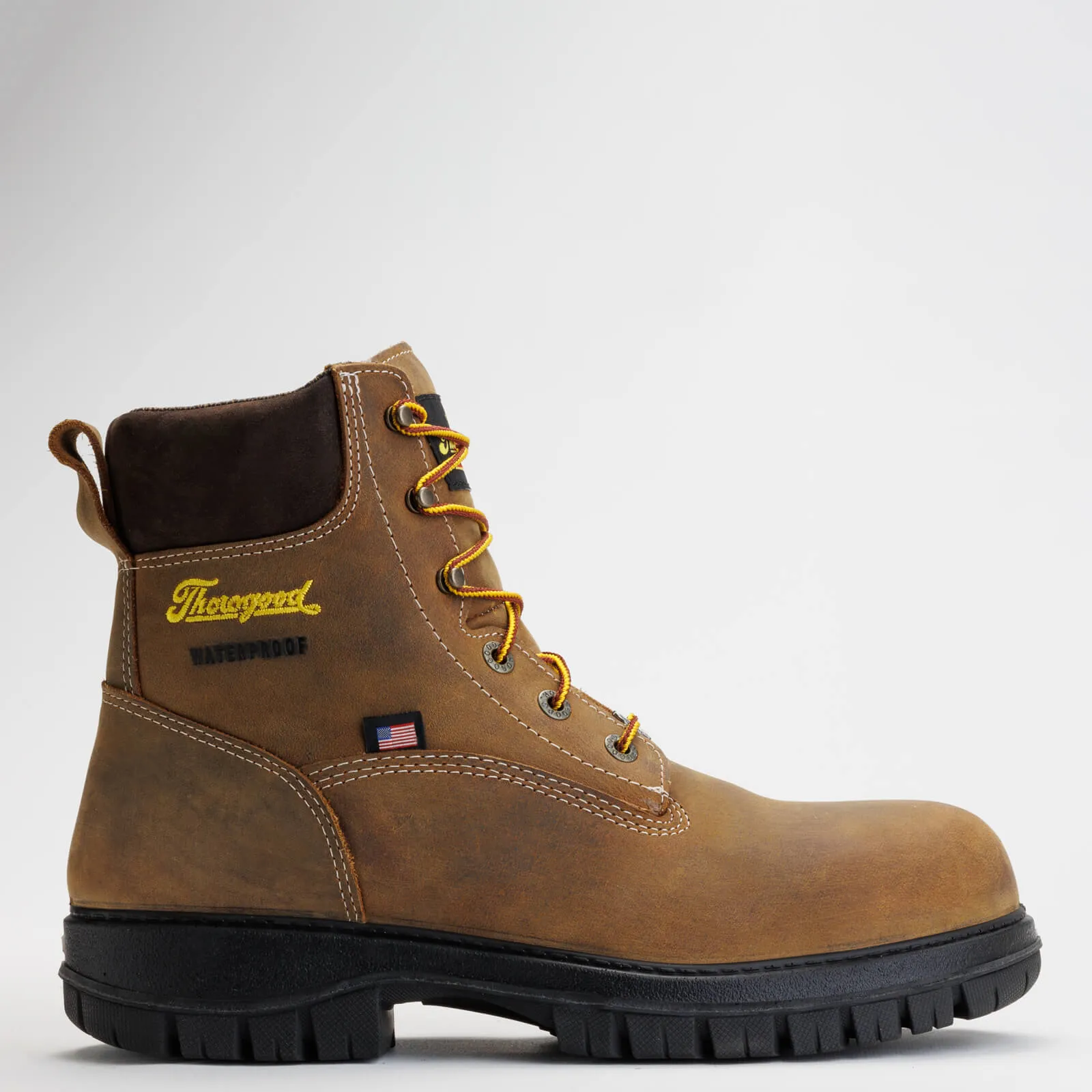 Genesis Series 6'' Waterproof Brown Rye Nano Safety Toe, Chestnut