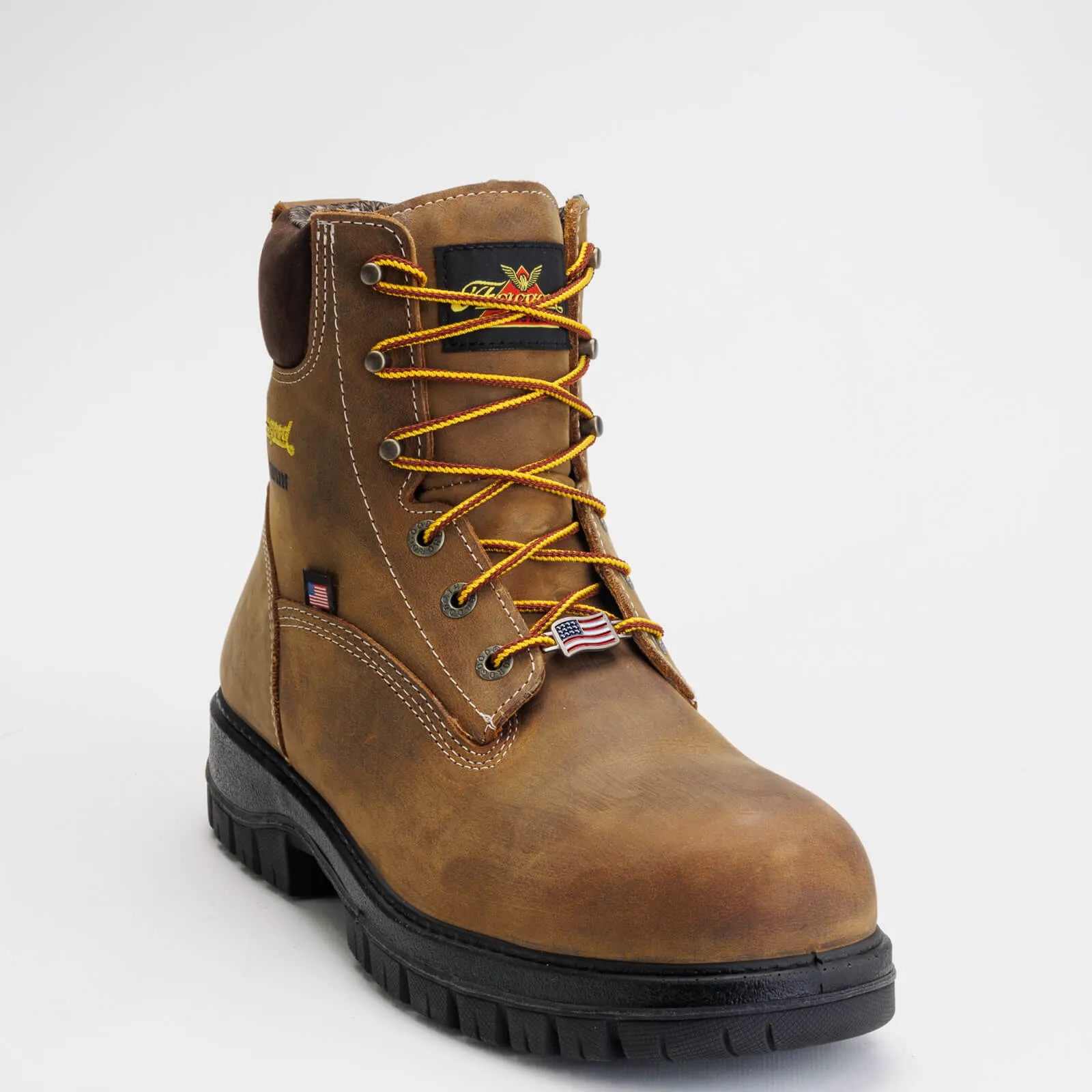 Genesis Series 6'' Waterproof Brown Rye Nano Safety Toe, Chestnut