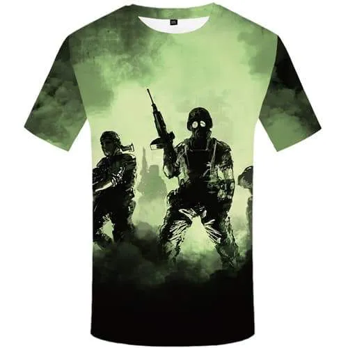 Gun T shirts Men War Tshirts Cool Graffiti Tshirts Casual Art T shirts Funny Harajuku T-shirts 3d Short Sleeve T shirts Mens