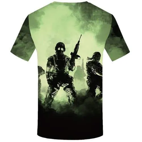 Gun T shirts Men War Tshirts Cool Graffiti Tshirts Casual Art T shirts Funny Harajuku T-shirts 3d Short Sleeve T shirts Mens