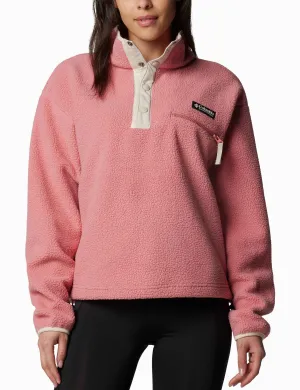 Helvetia II Cropped Sherpa Half Snap Fleece - Pink Agave