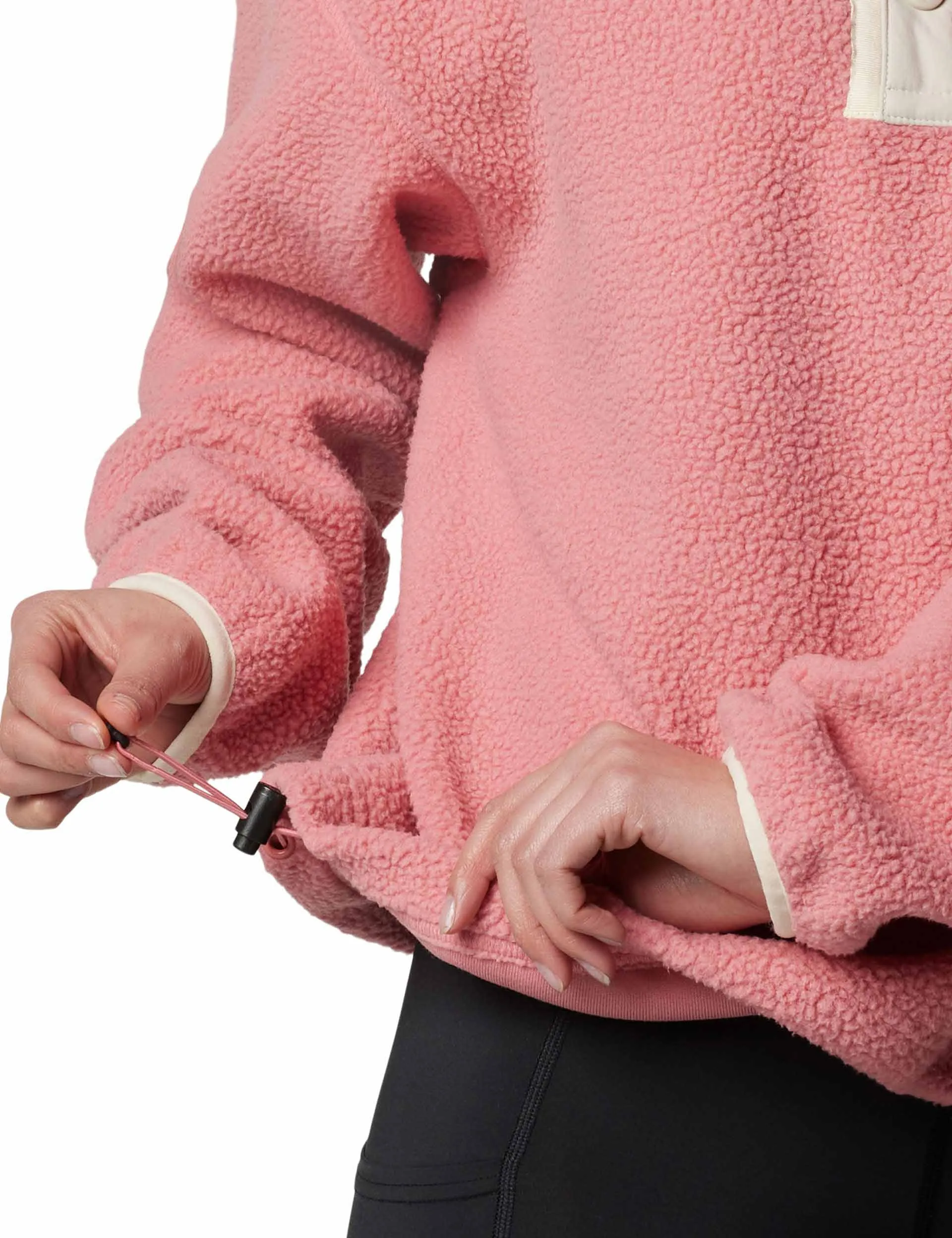 Helvetia II Cropped Sherpa Half Snap Fleece - Pink Agave