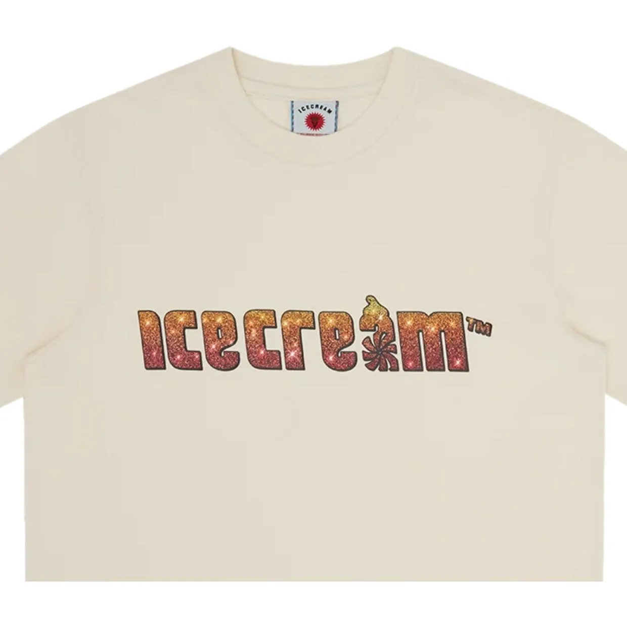 ICECREAM Soft Serve Sparkle Ecru T-Shirt