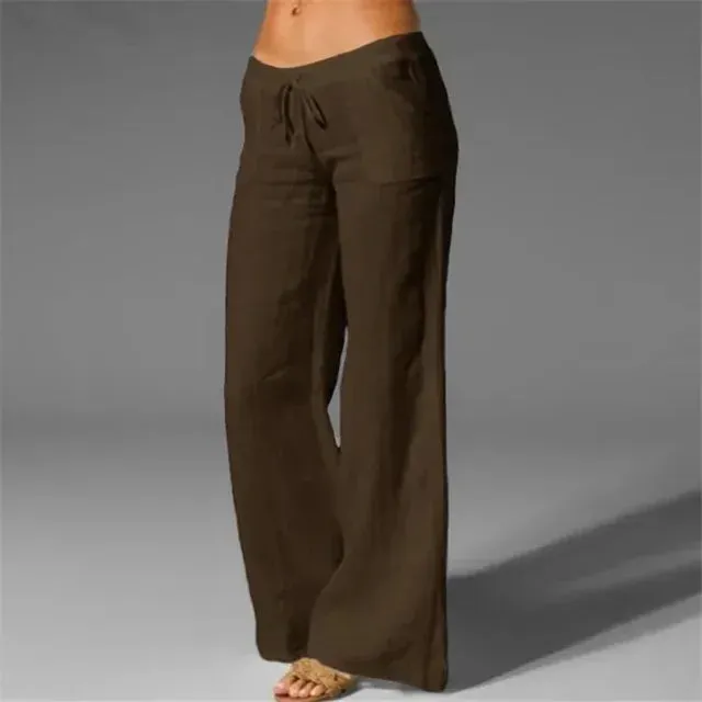 Ivyshape | Comfortable Wide-Leg Drawstring Pants