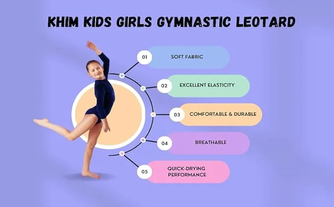 Kids Girls Gymnastic Leotard Long Sleeve Dance Ballet Athletic