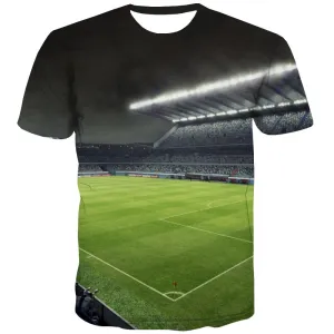 Lawn T shirts Men Football Tshirts Casual Athletics T-shirts 3d Stadium T shirts Funny