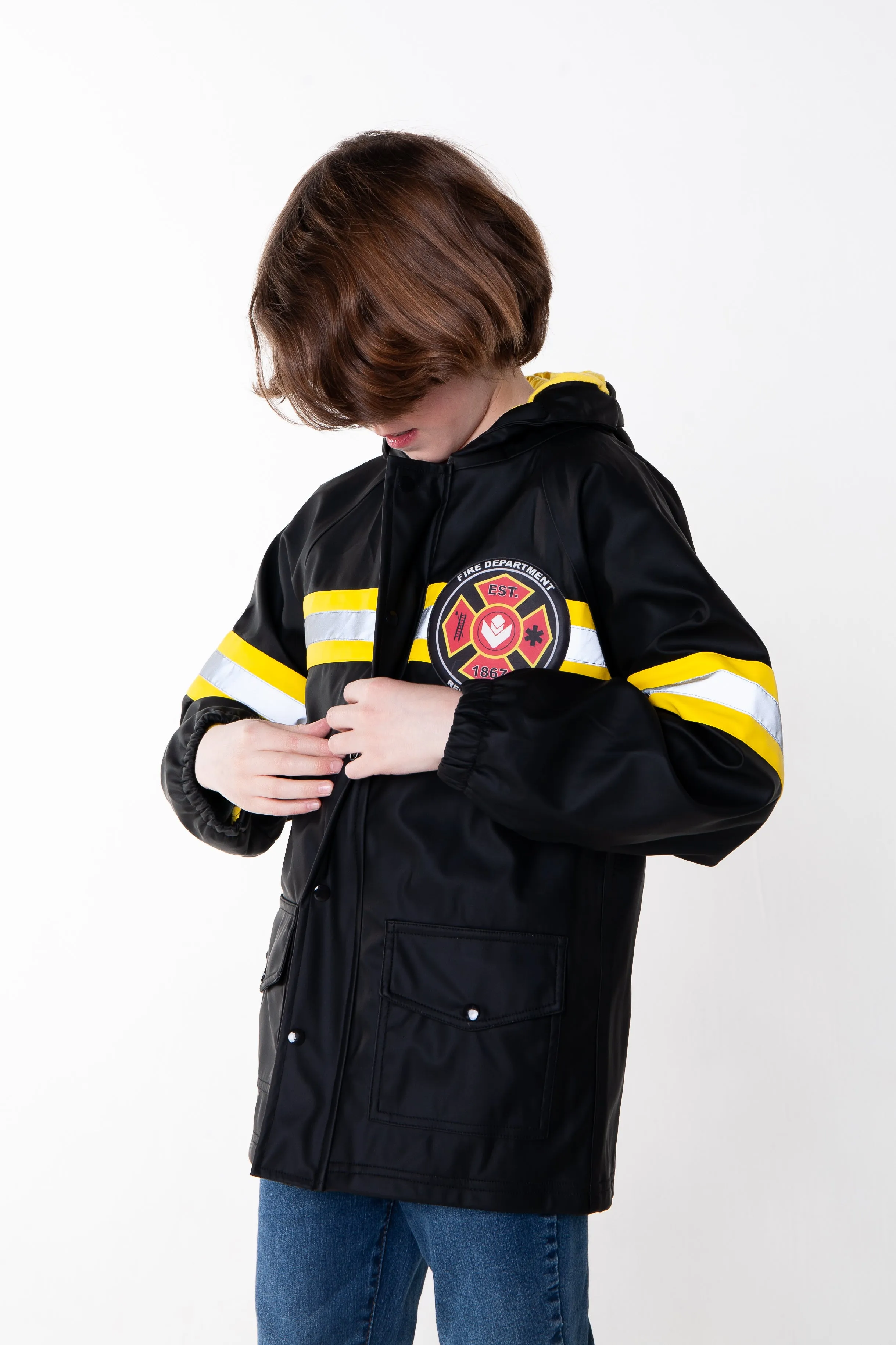 Lined Rain Jacket, Fireman Rescue (runs large, recommend sizing down)