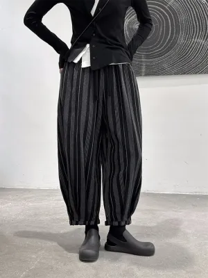 Loose Fit Striped Wide Leg Pants