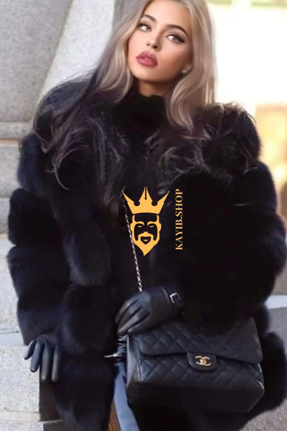 Luxury Raccoon Fur Short Coat - Stay Stylish and Warm with Oversized Sleeves - 100% Real Fur Luxury