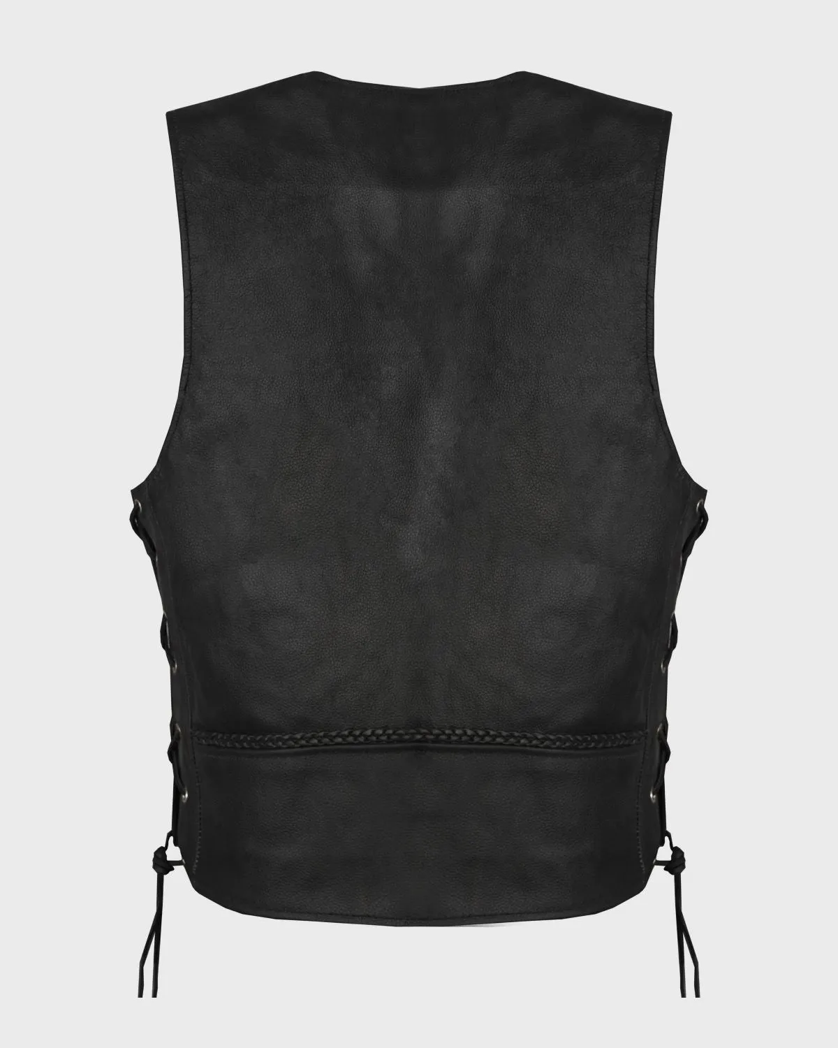 Men's Leather Vest With Buffalo Nickel Snaps