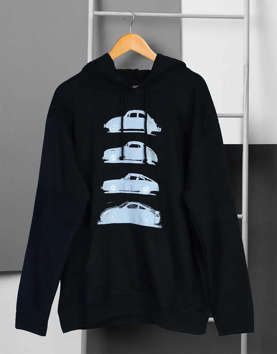 Men's Porsche Cars Evolution Printed Pullover Hoodie