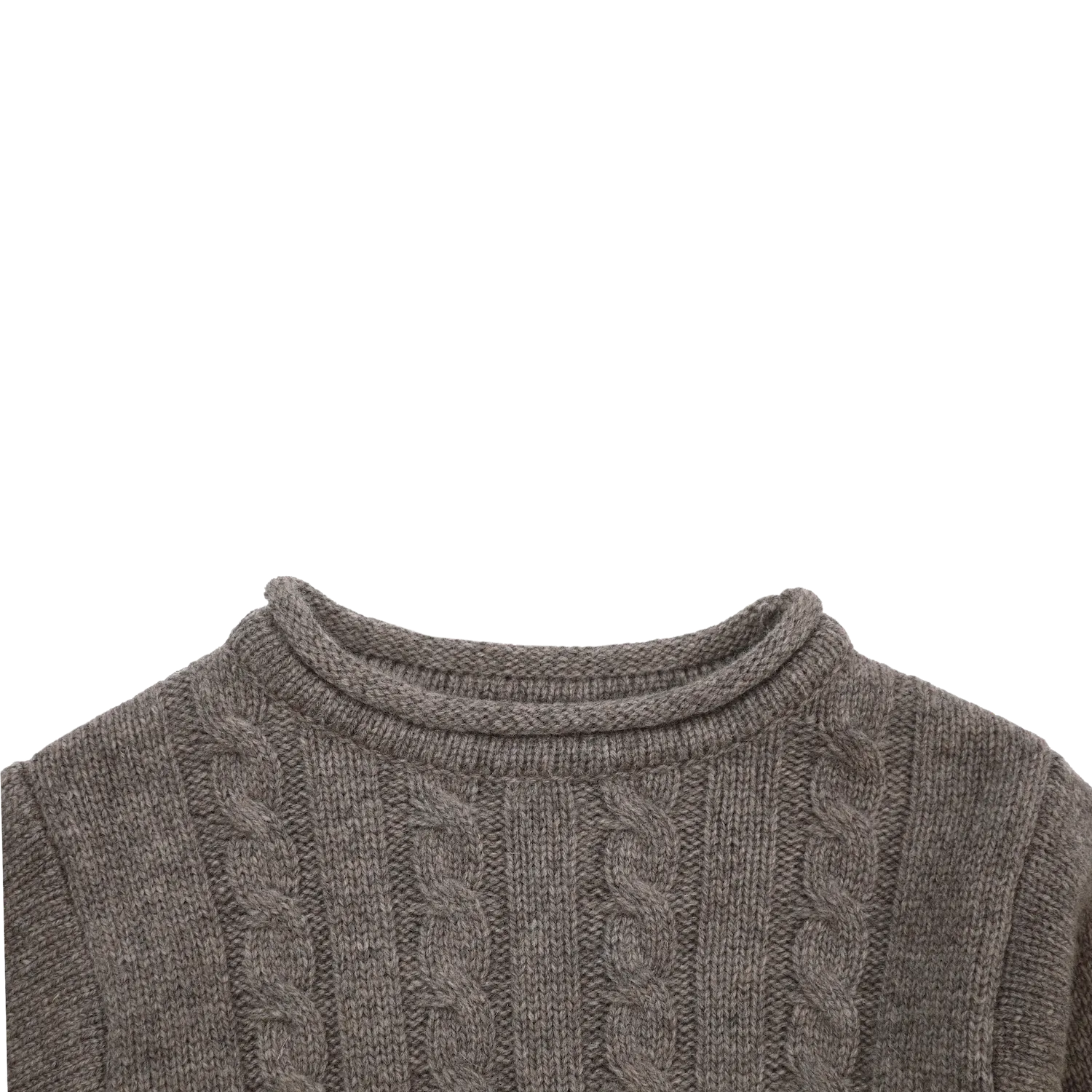 Meri Merino Wool Sweater | Dark Taupe Melange