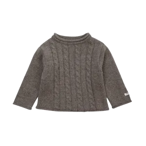 Meri Merino Wool Sweater | Dark Taupe Melange