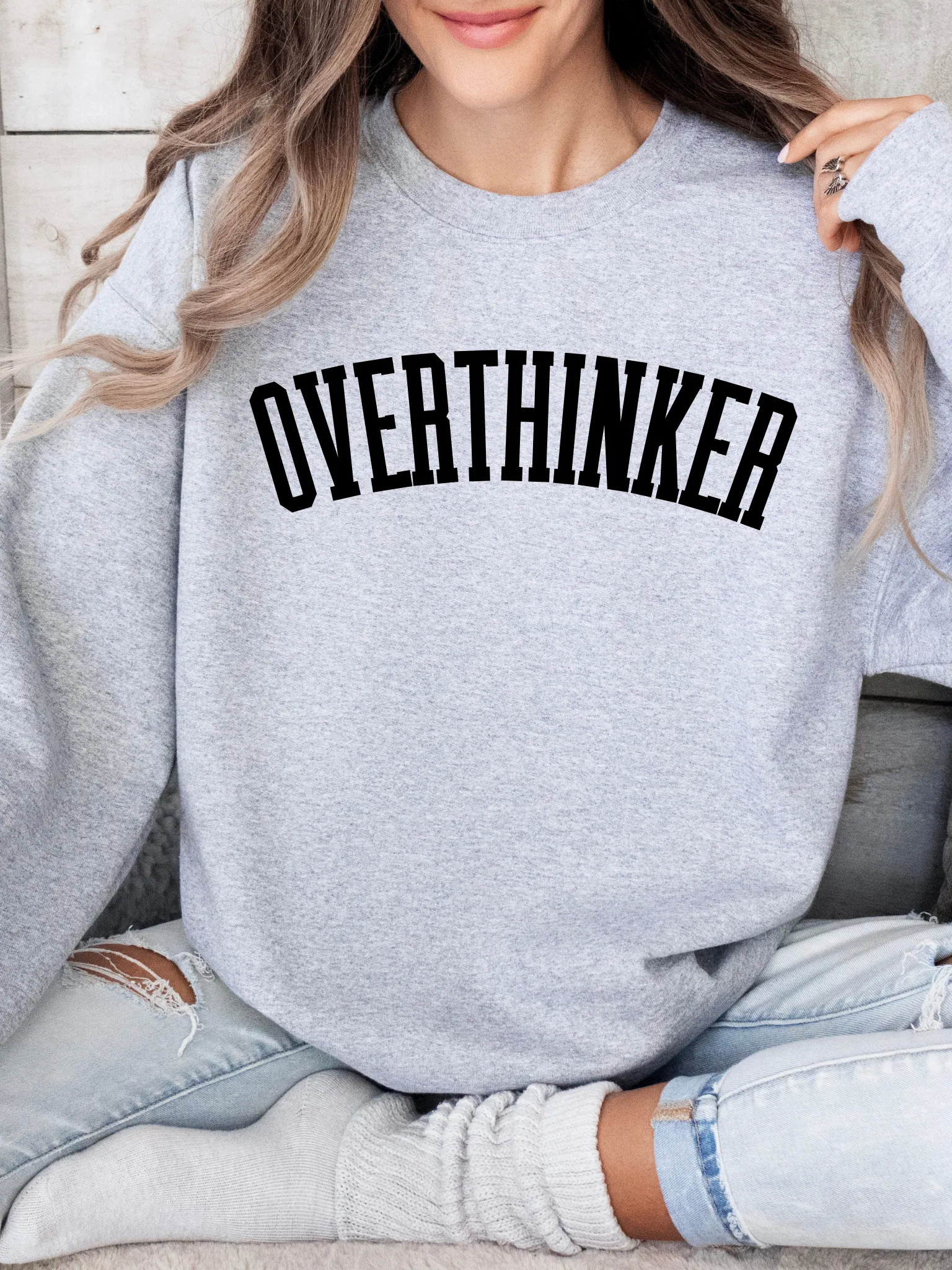 Overthinker Gray Sweatshirt