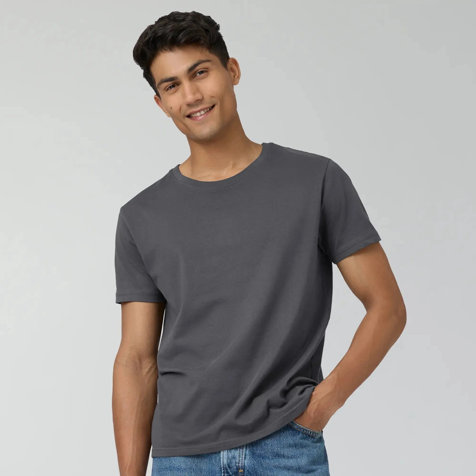 Pace Combed Cotton T-shirts Anchor Grey