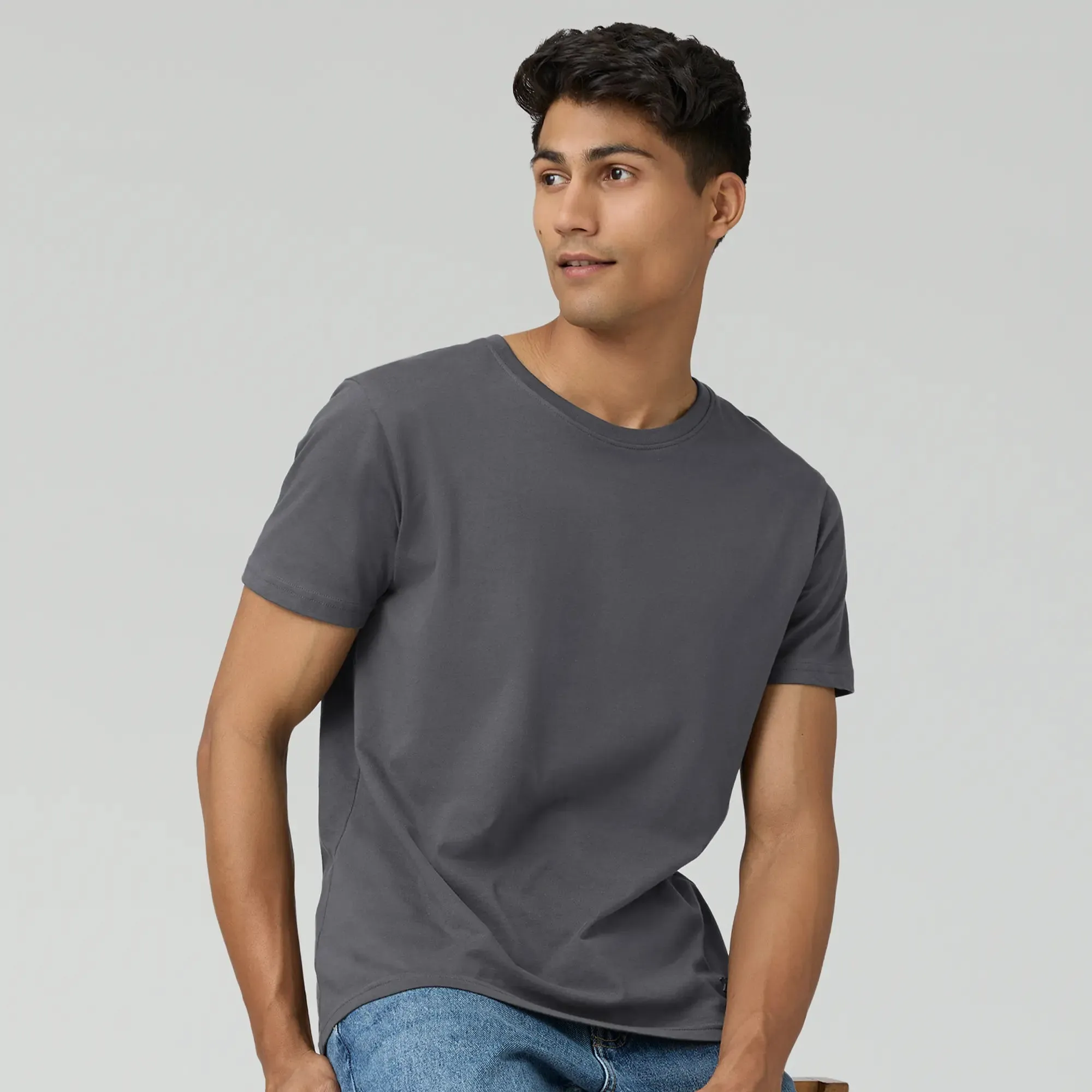 Pace Combed Cotton T-shirts Anchor Grey